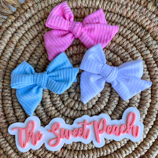 Back to School Solid Rib Dainty Bows